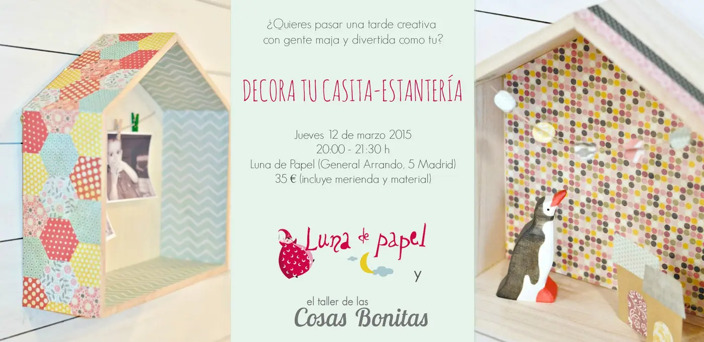 CARTEL TALLER ESTANTERIA  LUNA DE PAPEL