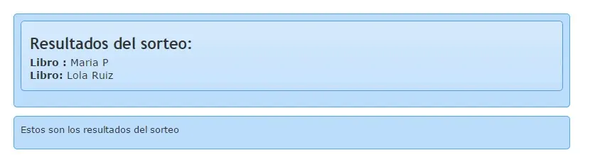 RESULTADO SORTEO LIBRO