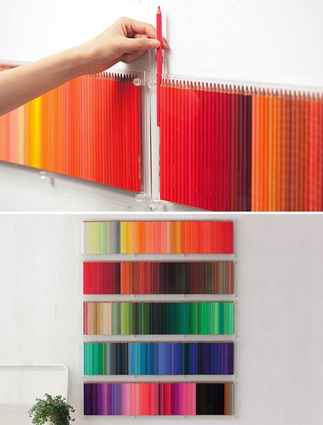 Mural de lápices de colores